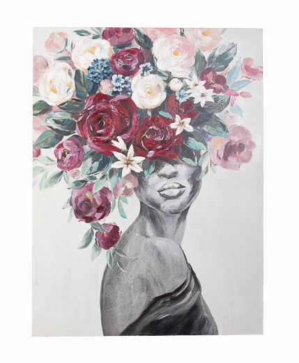 Tablou Canvas Village GCA200242 Lady Flower II Multicolor, 90 x 120 cm