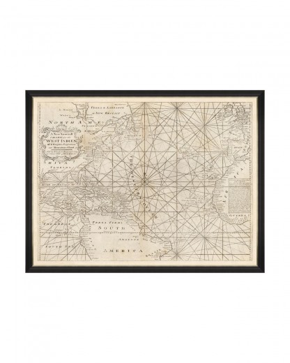 Tablou Framed Art Map of West Indies 1716, 120 x 90 cm