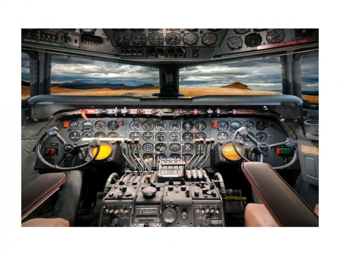 Tablou Sticla Command Cockpit, 120 x 80 cm