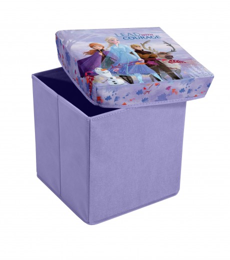 Taburet pentru copii cu spatiu de depozitare, Frozen Violet, l30xA30xH30 cm