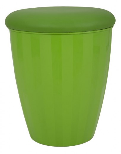 Taburet din plastic ABS, cu spatiu de depozitare Easy Verde, Ø38xH45 cm