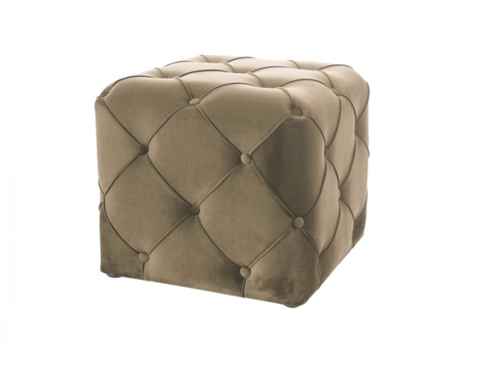 Taburet tapitat cu stofa Avidan K Velvet Bej, l50xA50xH45 cm