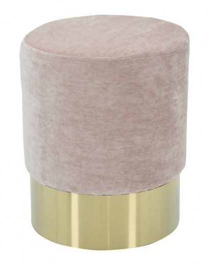 Taburet tapitat cu stofa Goldy Small Rose, Ø35xH42 cm