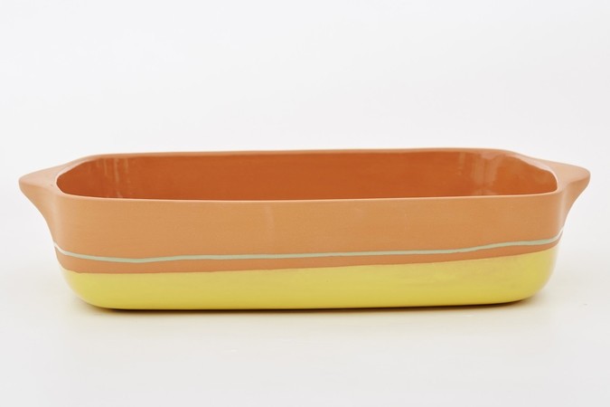 Tava ceramica Yellow Stripe, 32 x 23 cm, Jamie Oliver