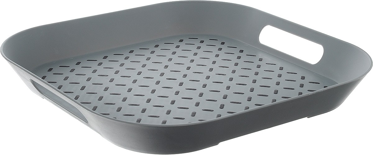 Tava pentru servire din plastic Try Gri, L34xl34xH4,3 cm