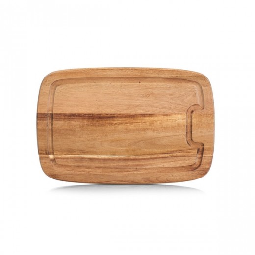 Tocator din lemn de salcam, Canelure Small Natural, L32xl21xH1,5 cm