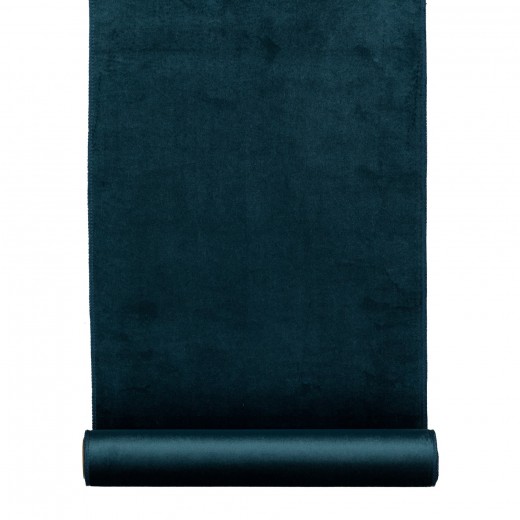 Traversa masa Cognac Velvet, Bleumarin, 35 x 180 cm