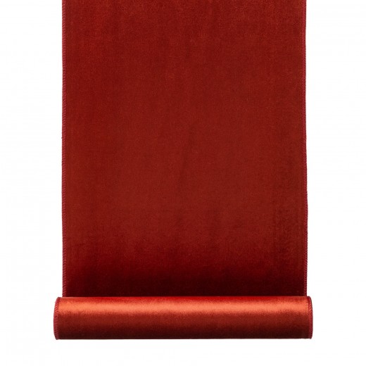 Traversa masa Cognac Velvet, Bordeaux, 35 x 180 cm