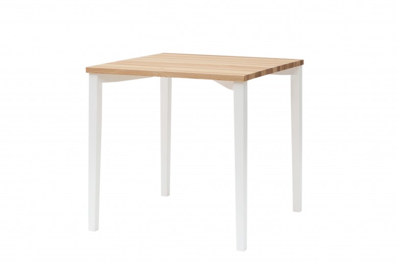 Masa din lemn de frasin Triventi Natural / White, L80xl80xh75 cm