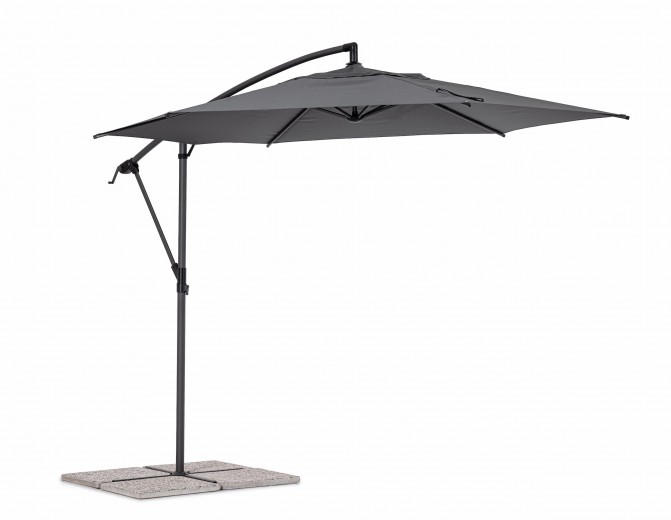Umbrela de soare suspendata, Tropea Antracit, Ø300xH248 cm