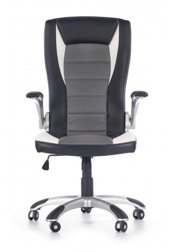 Scaun de birou ergonomic tapitat cu piele ecologica Upstart Black / Grey / White, l66xA70xH115-125 cm