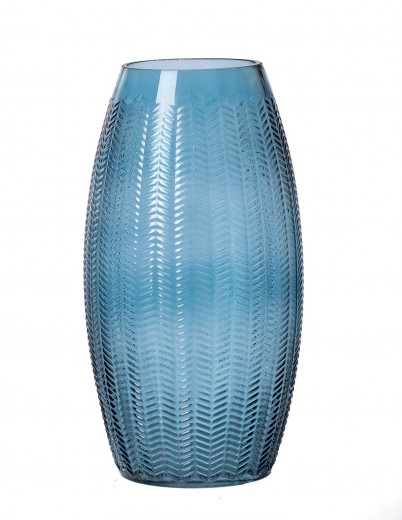 Vaza Boa Blue, Sticla, Ø14xH26 cm