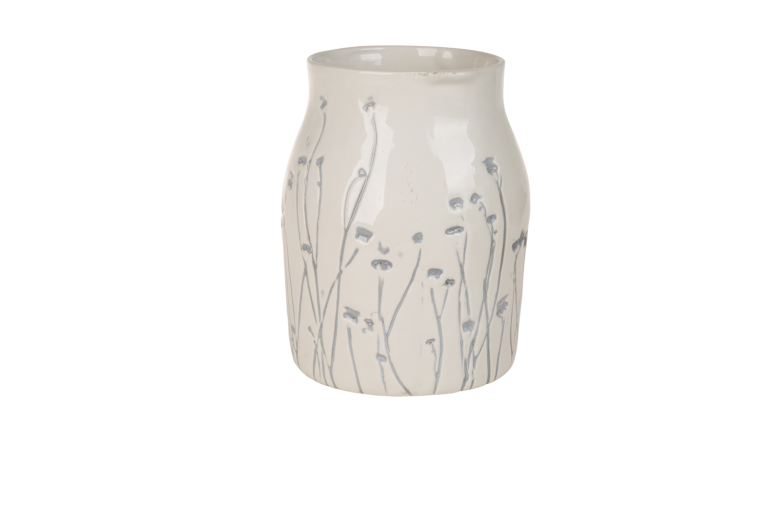 Vaza ceramica Atmosphere White / Dusty Blue, Ø 13 cm