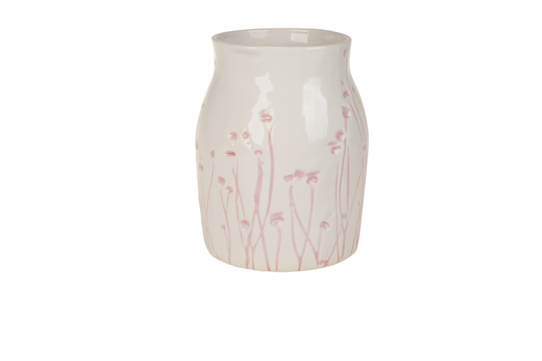 Vaza ceramica Atmosphere White / Misty Rose, Ø 13 cm