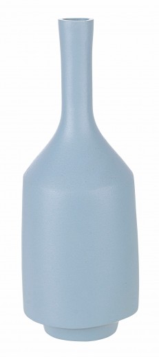 Vaza decorativa din aluminiu, Kothon L Bleu, Ø14xH36,5 cm