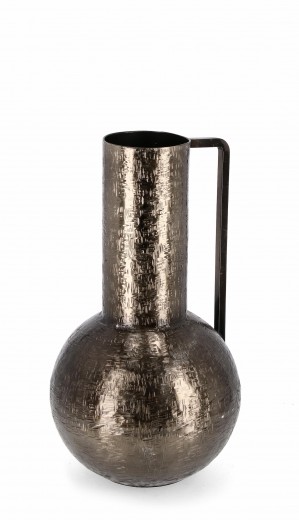Vaza decorativa din aluminiu, Lathe 1H L Antracit, Ø20,5xH37 cm