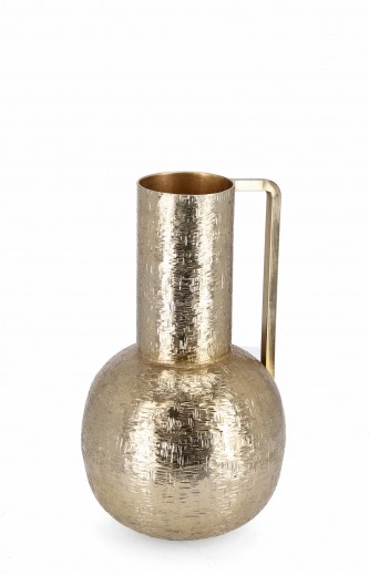 Vaza decorativa din aluminiu, Lathe 1H S Auriu, Ø17,5xH31 cm