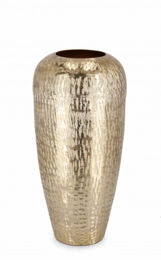 Vaza decorativa din aluminiu, Lathe Shaped L Auriu, Ø19xH39,5 cm