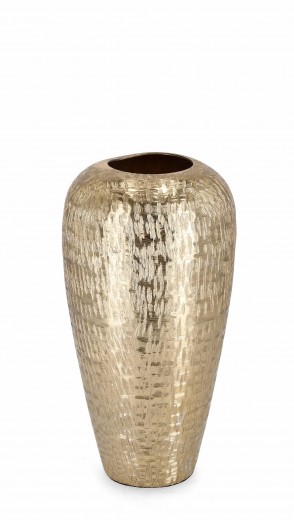 Vaza decorativa din aluminiu, Lathe Shaped S Auriu, Ø16xH31 cm