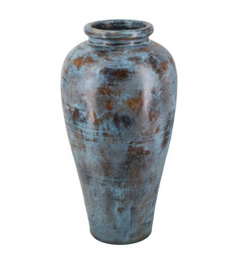 Vaza decorativa din ceramica, Aged Large Bleu / Maro, Ø42xH80 cm