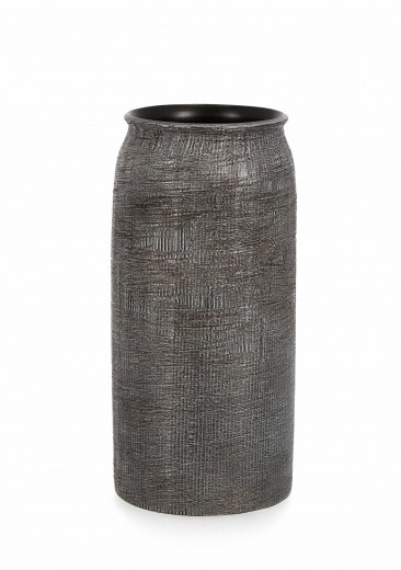 Vaza decorativa din ceramica, Papyrus Cyl S Gri Inchis, Ø15xH32,3 cm