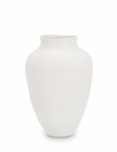 Vaza decorativa din ceramica, Papyrus Shaped M Alb, Ø20xH29,8 cm