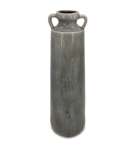 Vaza decorativa din ceramica, Tian Large Gri, Ø20xH65 cm