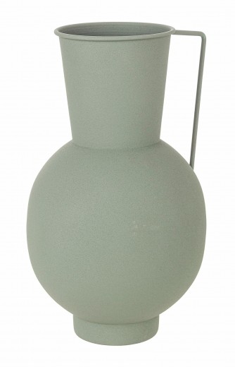 Vaza decorativa din metal, Kalathos 1H Verde Mint, Ø19xH29,5 cm