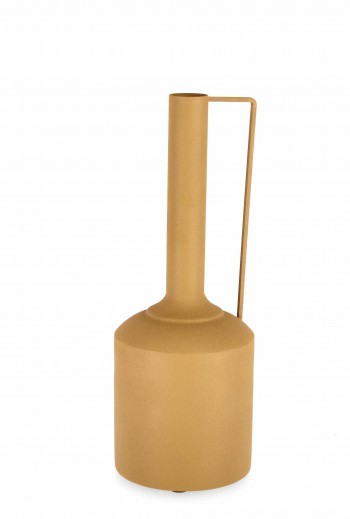 Vaza decorativa din metal, Pithos 1H Mustariu, Ø15xH40,5 cm