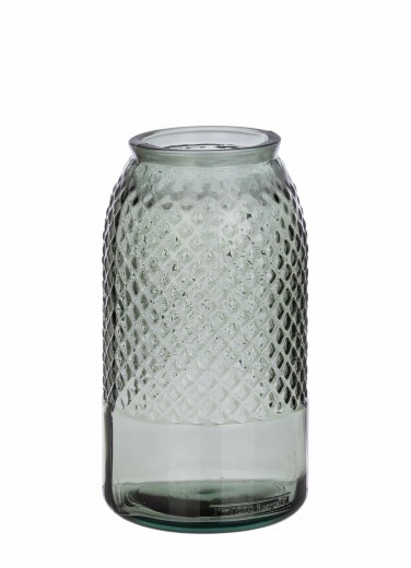 Vaza decorativa din sticla reciclata, Avril Round L, Ø15xH28 cm