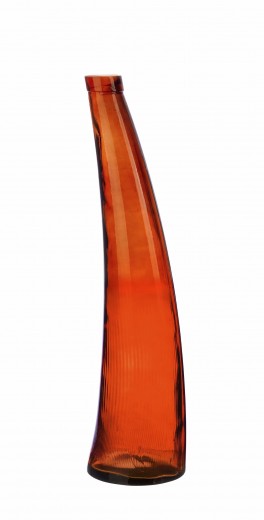 Vaza decorativa din sticla reciclata, Loopy Curved S Rosu, Ø20xH80 cm