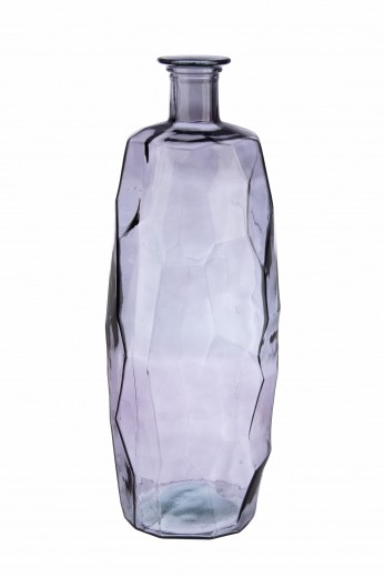 Vaza decorativa din sticla reciclata, Lotso Bottle Gri, Ø27xH75 cm