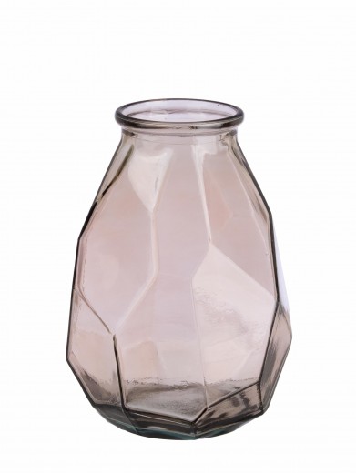 Vaza decorativa din sticla reciclata, Lotso L Fumuriu, Ø22xH35 cm