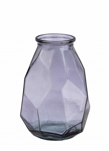 Vaza decorativa din sticla reciclata, Lotso L Gri, Ø22xH35 cm