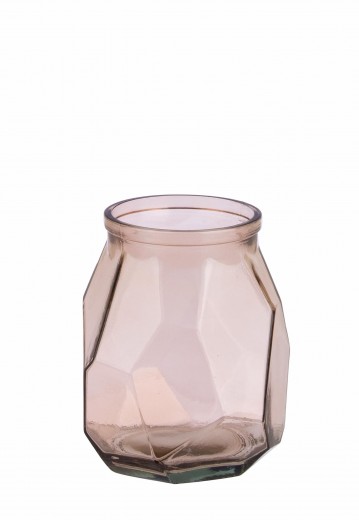 Vaza decorativa din sticla reciclata, Lotso S Fumuriu, Ø17xH19 cm
