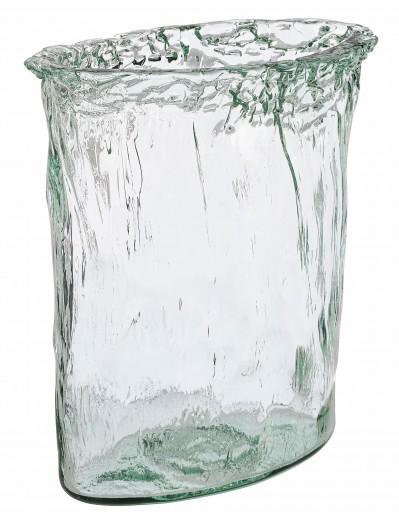Vaza decorativa din sticla reciclata, Pandora Transparent, L23xl12,5xH27,5 cm