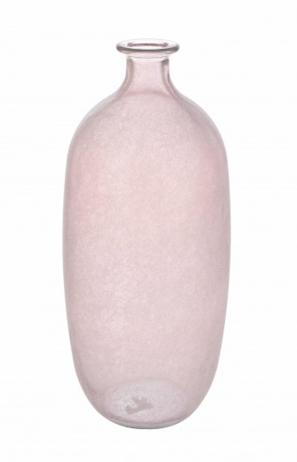 Vaza decorativa din sticla reciclata, Silk Roz, Ø16xH38 cm