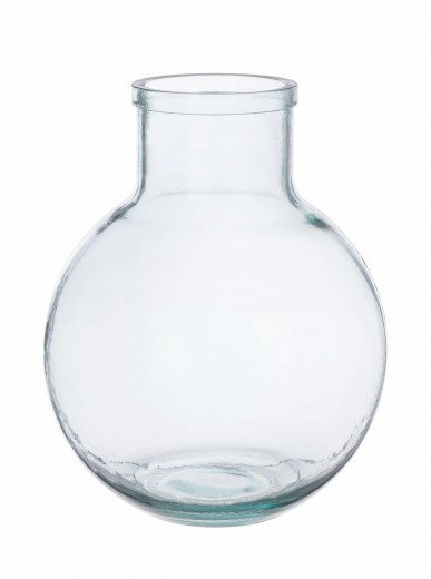 Vaza decorativa din sticla reciclata, Sphere Transparent, Ø24xH31 cm
