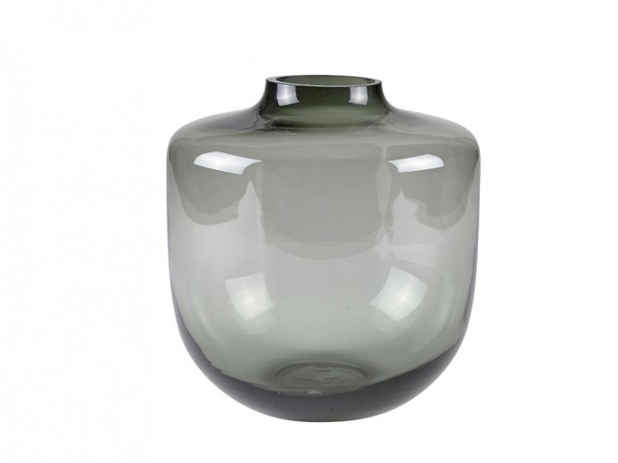 Vaza decorativa din sticla Smoky 341715 Gri, Ø20xH21 cm, Villa Collection