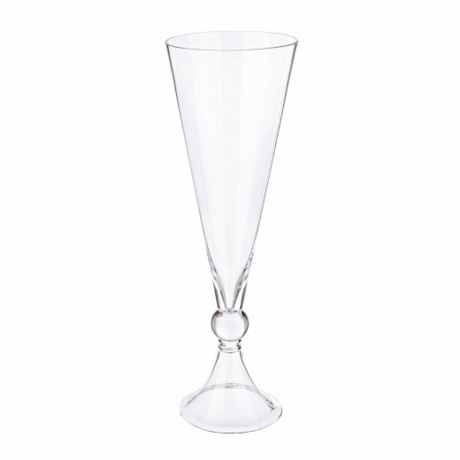 Vaza decorativa din sticla, Venice Flut Transparent, Ø13xH40 cm