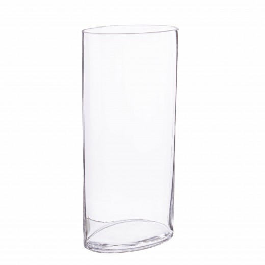 Vaza decorativa din sticla, Venice Oval L Transparent, L18xl11xH39,5 cm