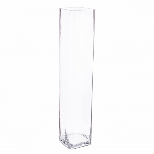 Vaza decorativa din sticla, Venice Square L Transparent, L12xl12xH60 cm