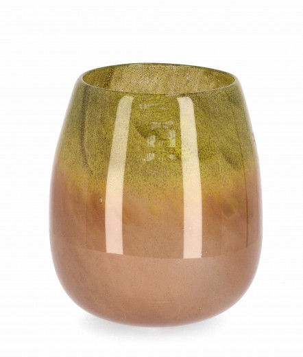 Vaza decorativa din sticla, Venus Round L Multicolor, Ø23,2xH26,2 cm