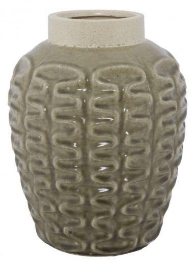 Vaza ceramica Riz Grej, Ø26xH33 cm