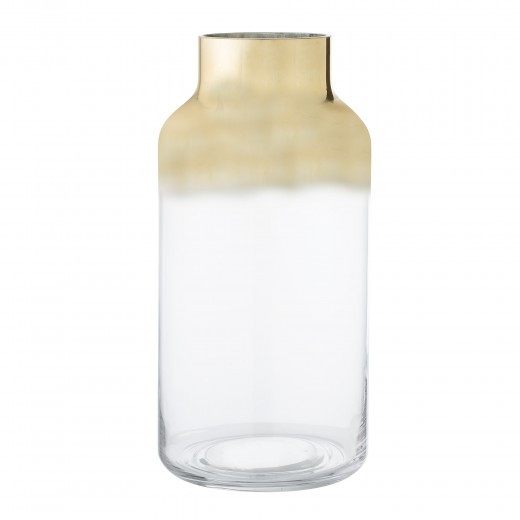 Vaza din sticla Gold, Ø16xH35 cm
