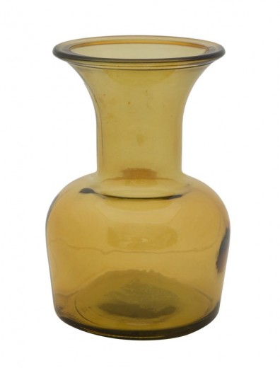 Vaza din sticla reciclata Cup Small Galben, Ø14xH20 cm