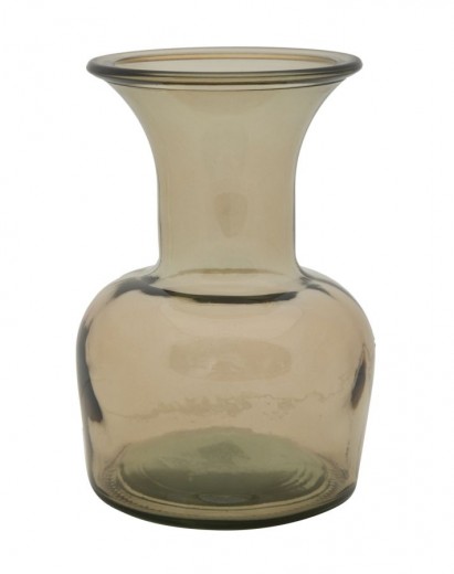 Vaza din sticla reciclata Cup Small Maro deschis, Ø14xH20 cm