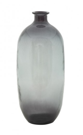 Vaza din sticla reciclata Fat Gri, Ø13xH31 cm