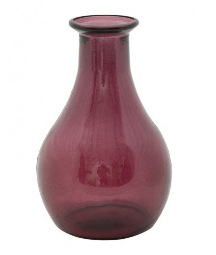 Vaza din sticla reciclata Troy Fucsia, Ø20xH31 cm