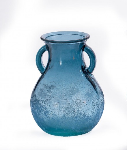 Vaza Rustic Blue, Sticla, Ø11xH16 cm